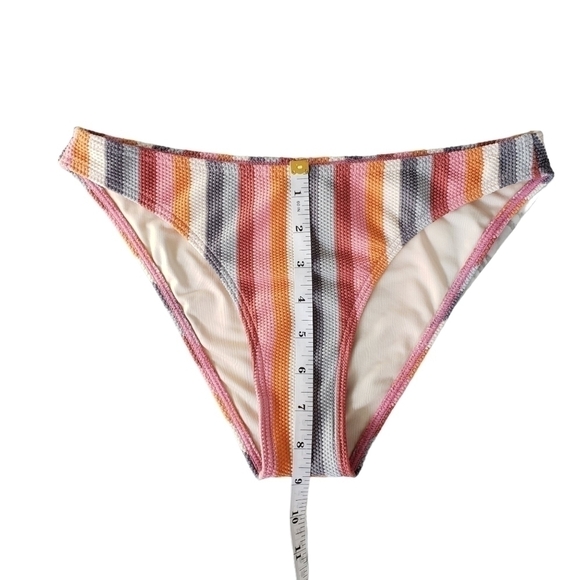 Peony Hipster Bikini Bottom in Rainbow Striped Print - Picture 7 of 8